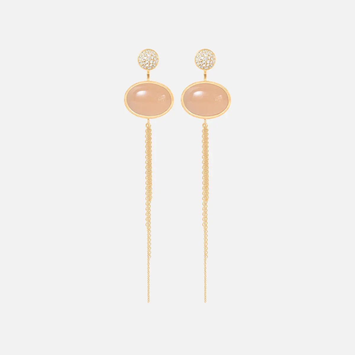 Ole Lynggaard Lotus Earrings with Pave Diamonds - Aurum Jewels