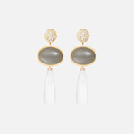 Ole Lynggaard Lotus Earrings with Pave Diamonds - Aurum Jewels