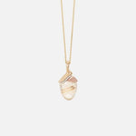 Ole Lynggaard Lotus Pendant with Rutile Quartz & Diamonds - Aurum Jewels