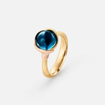 Ole Lynggaard Lotus Ring with London Blue Topaz - Aurum Jewels