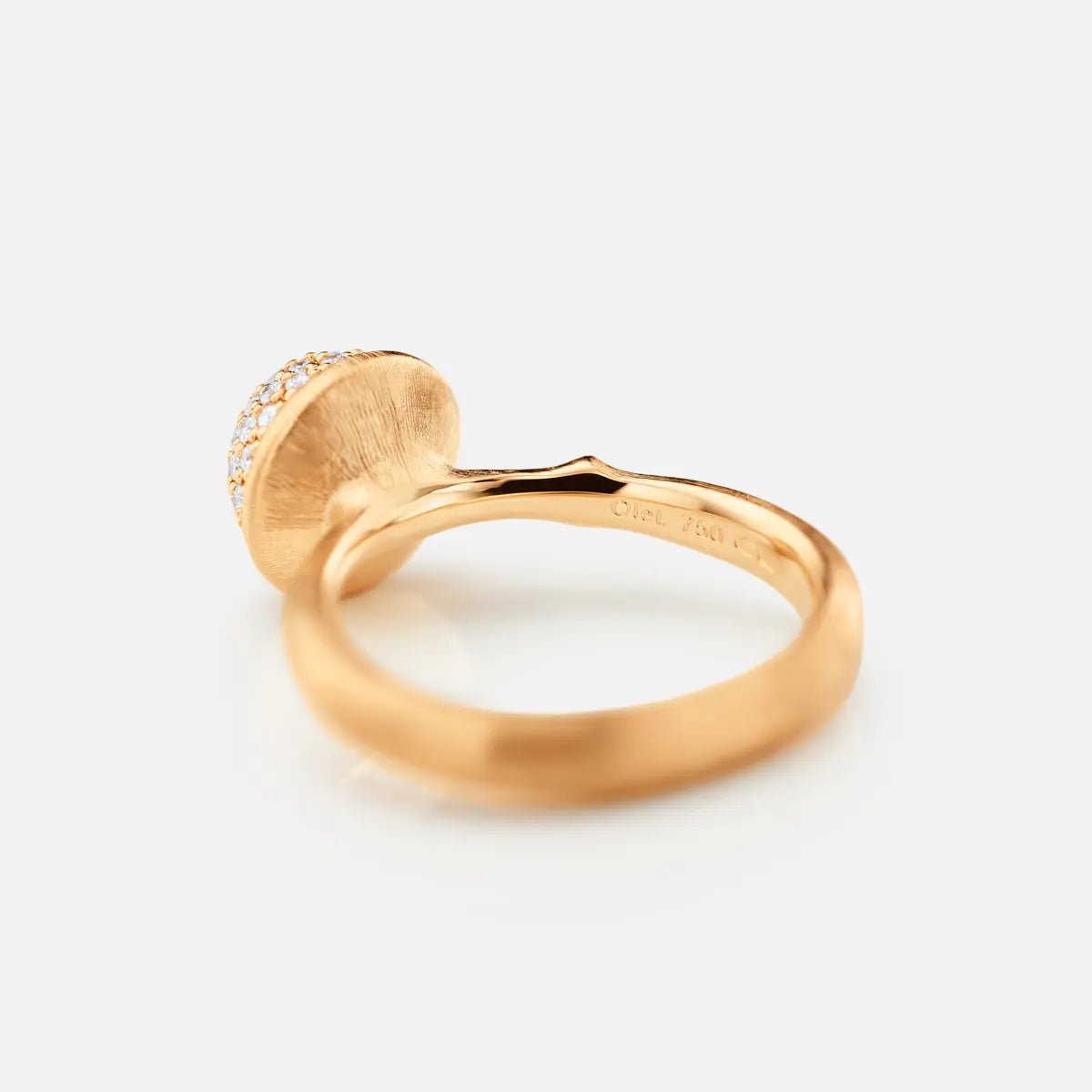 Ole Lynggaard Lotus Ring with Pave Diamonds - Aurum Jewels