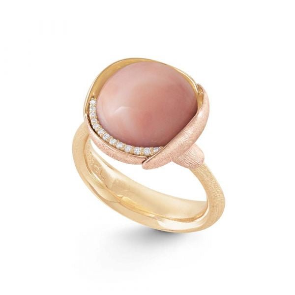 Ole Lynggaard Rose Coral & Diamond Lotus Ring - Aurum Jewels