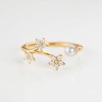 Ole Lynggaard Shooting Stars Ring Diamond & Pearl Medium - Aurum Jewels