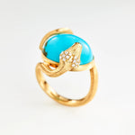 Ole Lynggaard Snake Ring with Turquoise & Diamonds - Aurum Jewels
