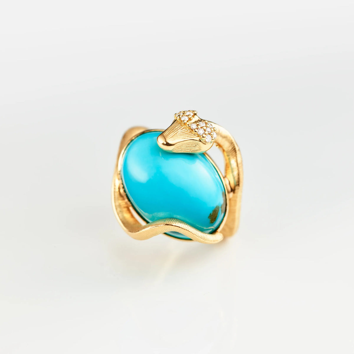 Ole Lynggaard Snake Ring with Turquoise & Diamonds - Aurum Jewels