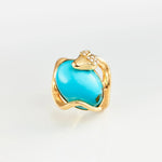Ole Lynggaard Snake Ring with Turquoise & Diamonds - Aurum Jewels