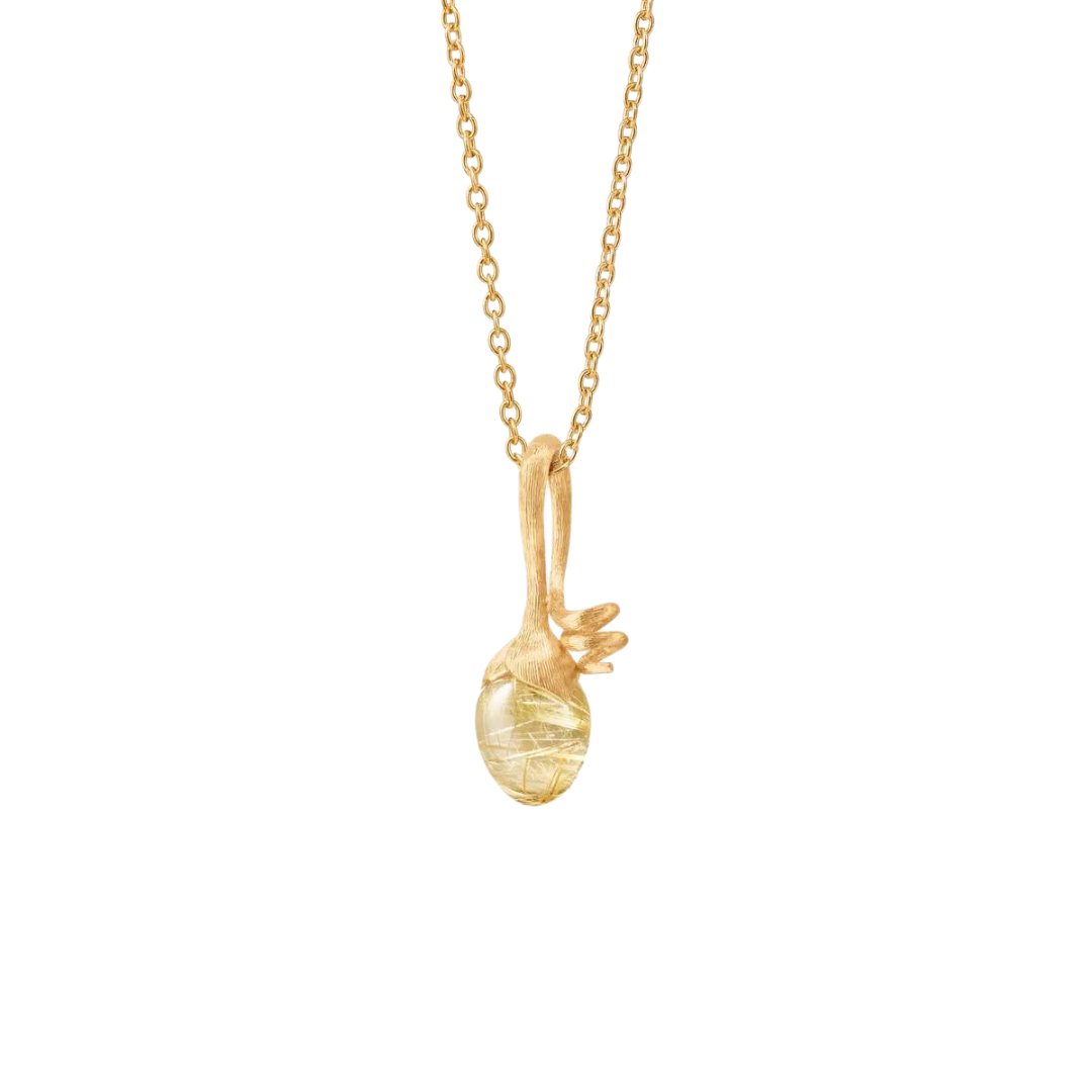 Ole Lynggaard Sprout Pendant with Rutile Quartz - Aurum Jewels
