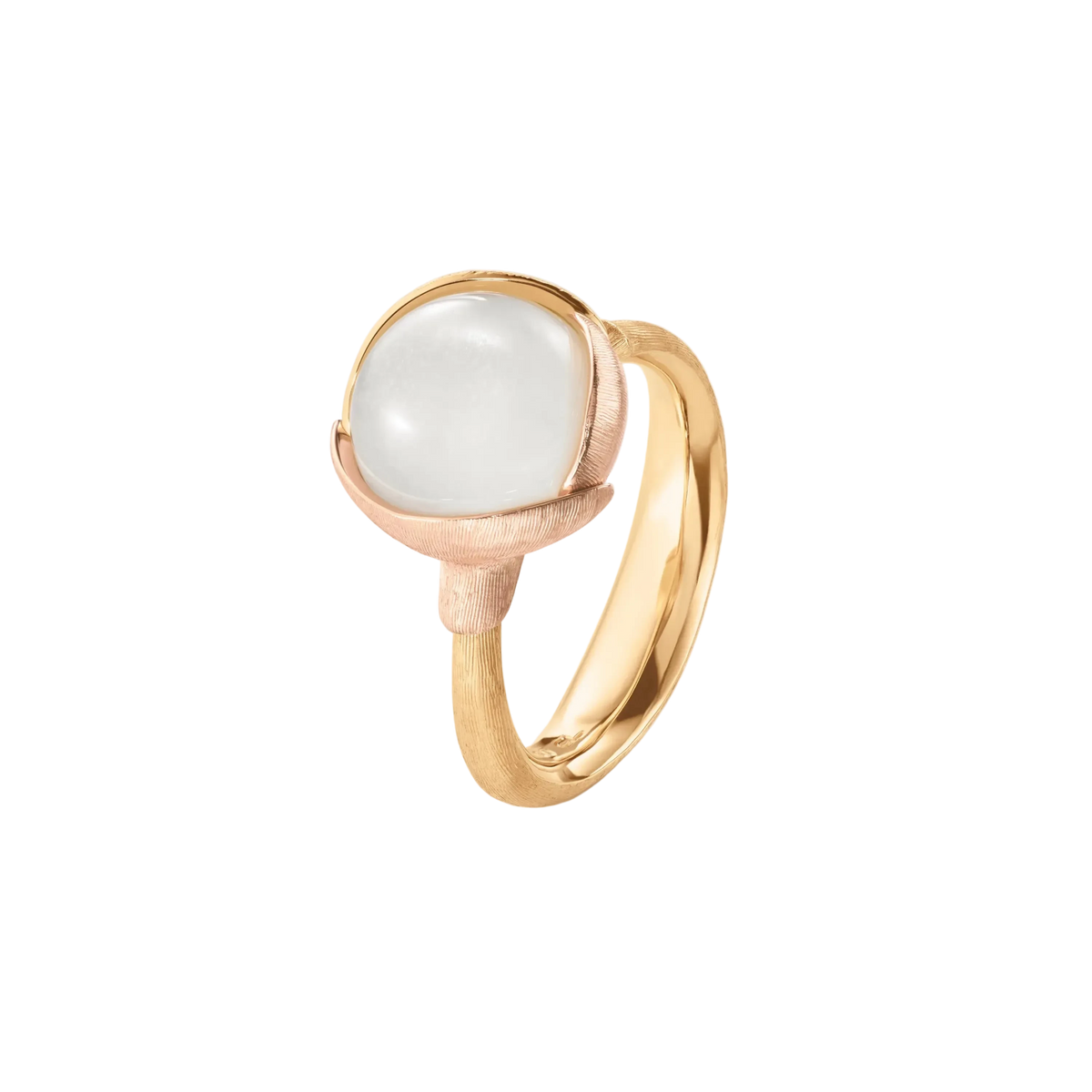 Ole Lynggaard White Moonstone Lotus Ring - Aurum Jewels