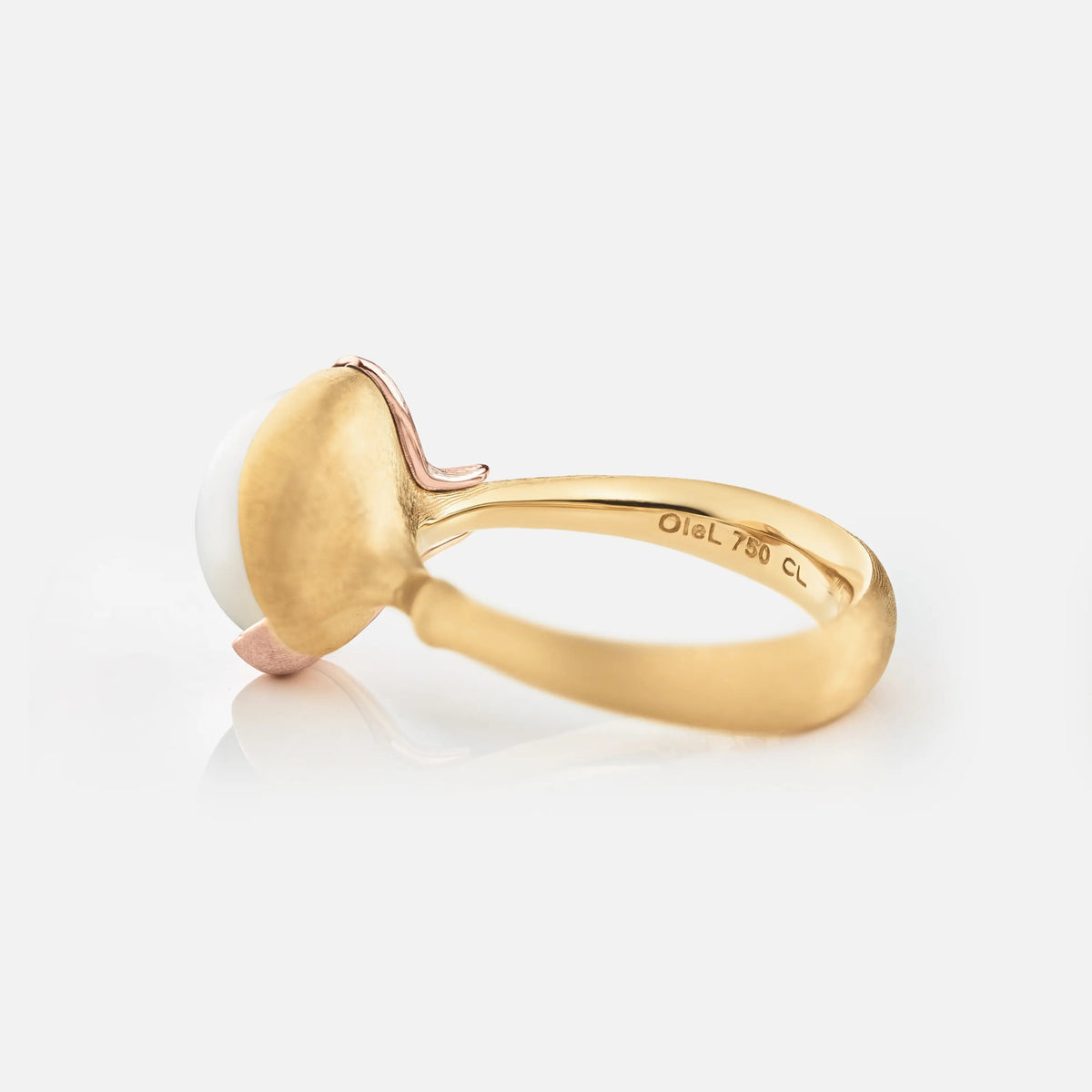 Ole Lynggaard White Moonstone Lotus Ring - Aurum Jewels