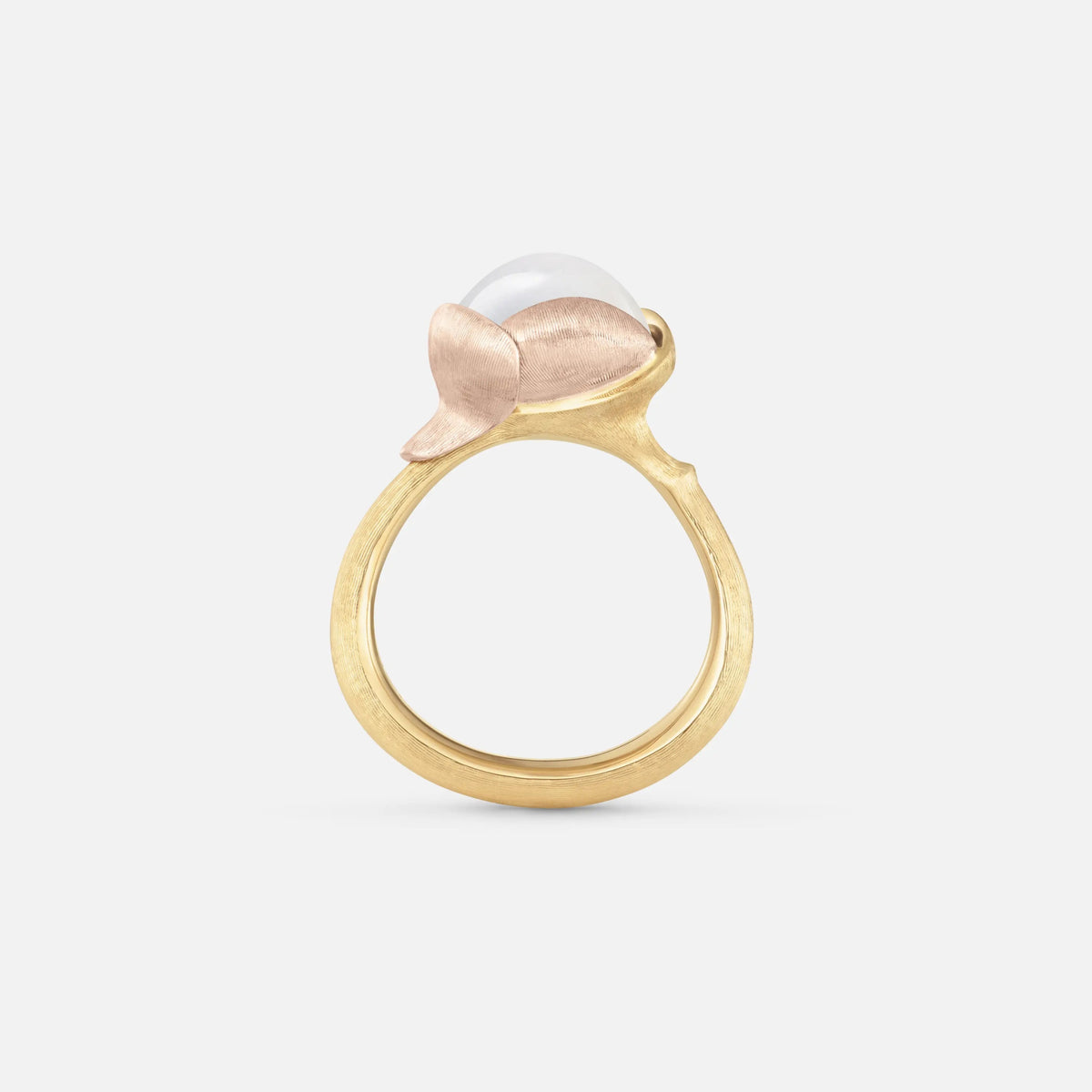 Ole Lynggaard White Moonstone Lotus Ring - Aurum Jewels