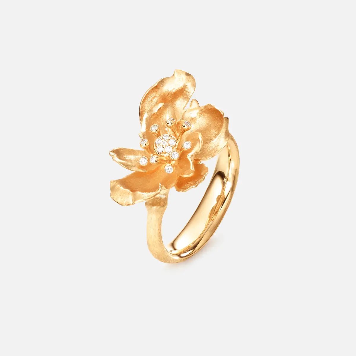 Ole Lynggaard Wild Rose Ring with Diamonds - Aurum Jewels