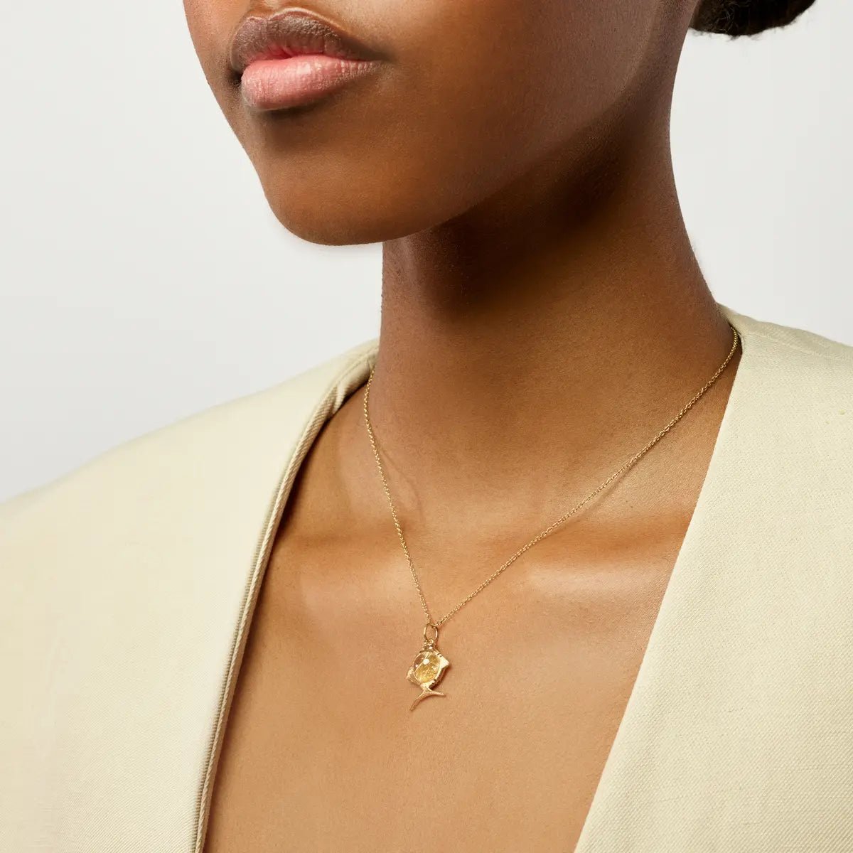 Ole Lynggaard Young Fish Pendant with Rutile Quartz - Aurum Jewels
