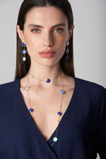 Pasquale Bruni in the Blue Sautoir Necklace in 18k Rose Gold with Blue gems & Diamonds - Aurum Jewels