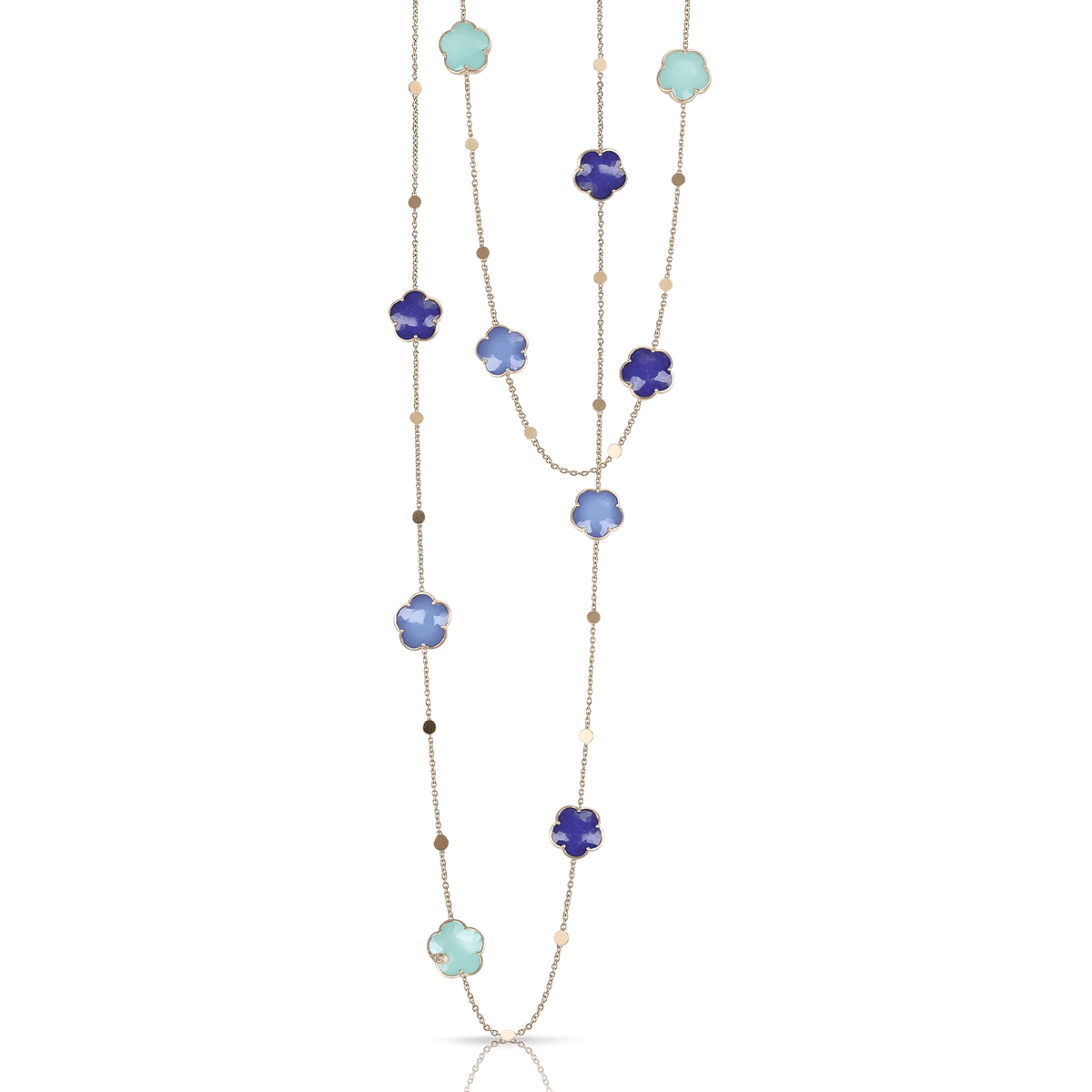 Pasquale Bruni in the Blue Sautoir Necklace in 18k Rose Gold with Blue gems & Diamonds - Aurum Jewels