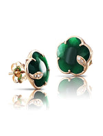 Pasquale Bruni Petit Joli Earrings in 18k Rose Gold with Green Agate, White & Champagne Diamonds - Aurum Jewels