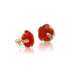Pasquale Bruni Petit Joli Earrings in 18k Rose Gold with Red Carnelian, White & Champagne Diamonds - Aurum Jewels
