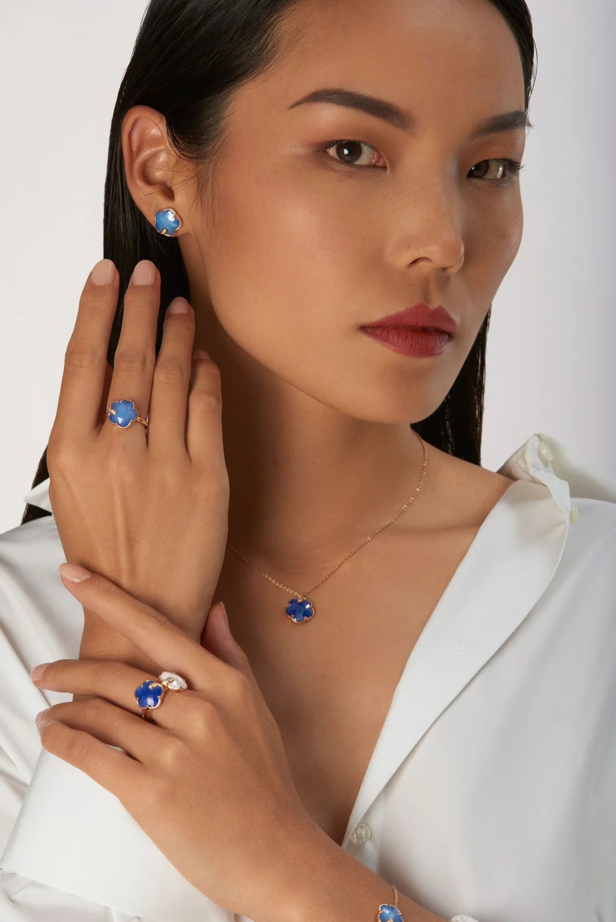 Pasquale Bruni Petit Joli Ring in 18K Rose Gold, Blue Moon & Diamonds - Aurum Jewels