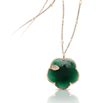 Pasquale Bruni Ton Joli Necklace in 18k Rose Gold with Green Agate, White & Champagne Diamonds - Aurum Jewels