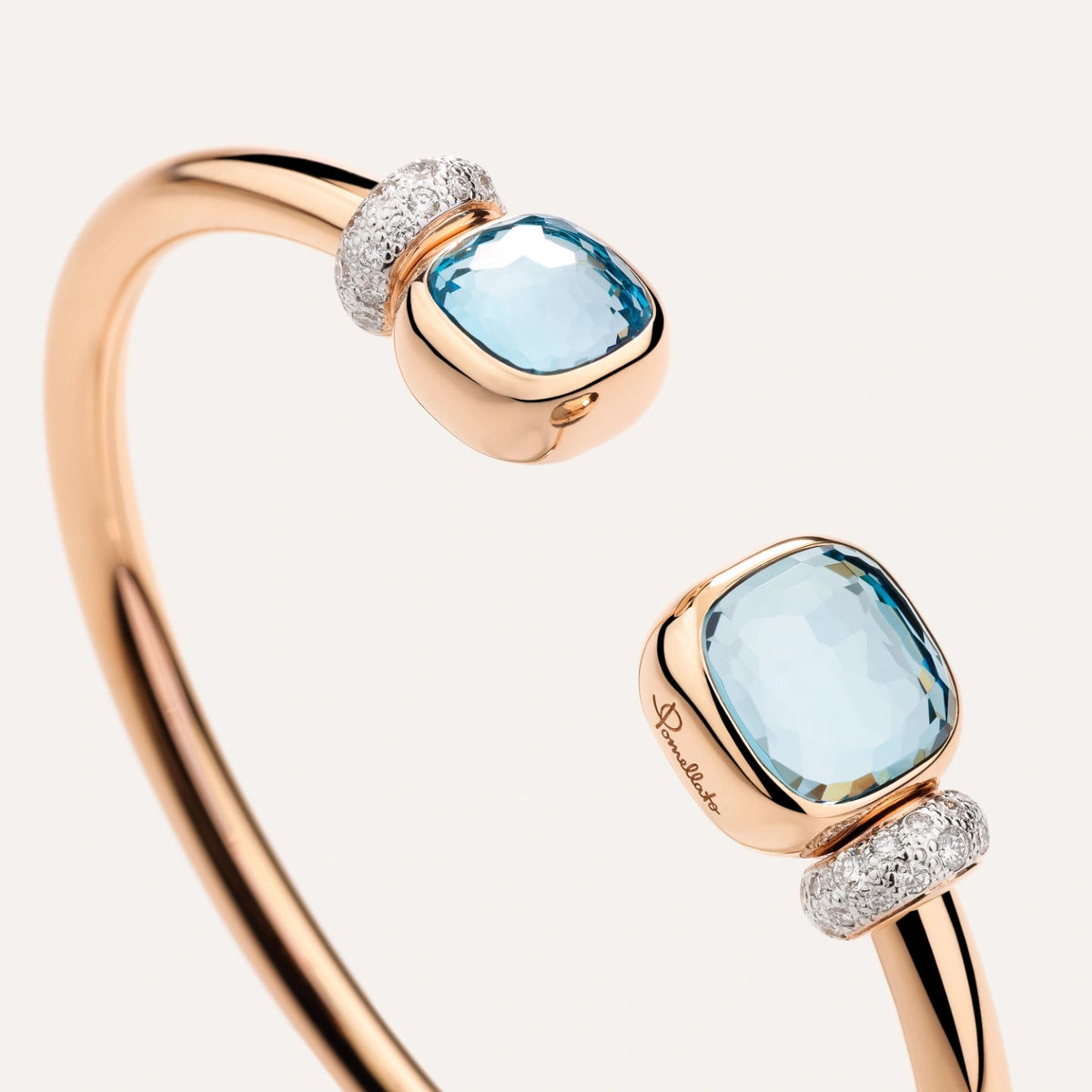 Pomellato Nudo Bangle with Blue Topaz - Aurum Jewels