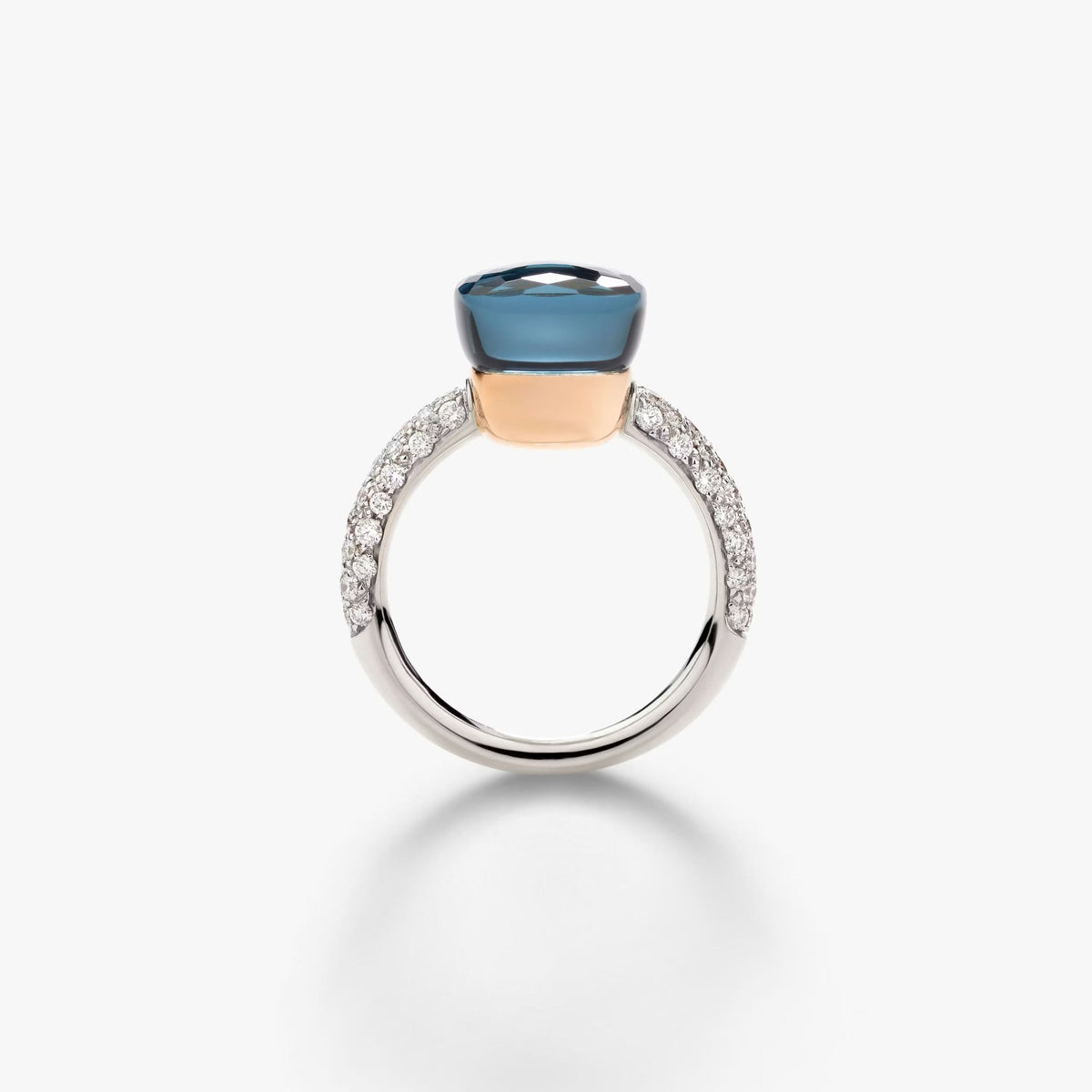 Pomellato Nudo Classic Ring London Blue Topaz & Diamonds - Aurum Jewels