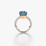 Pomellato Nudo Classic Ring London Blue Topaz & Diamonds - Aurum Jewels