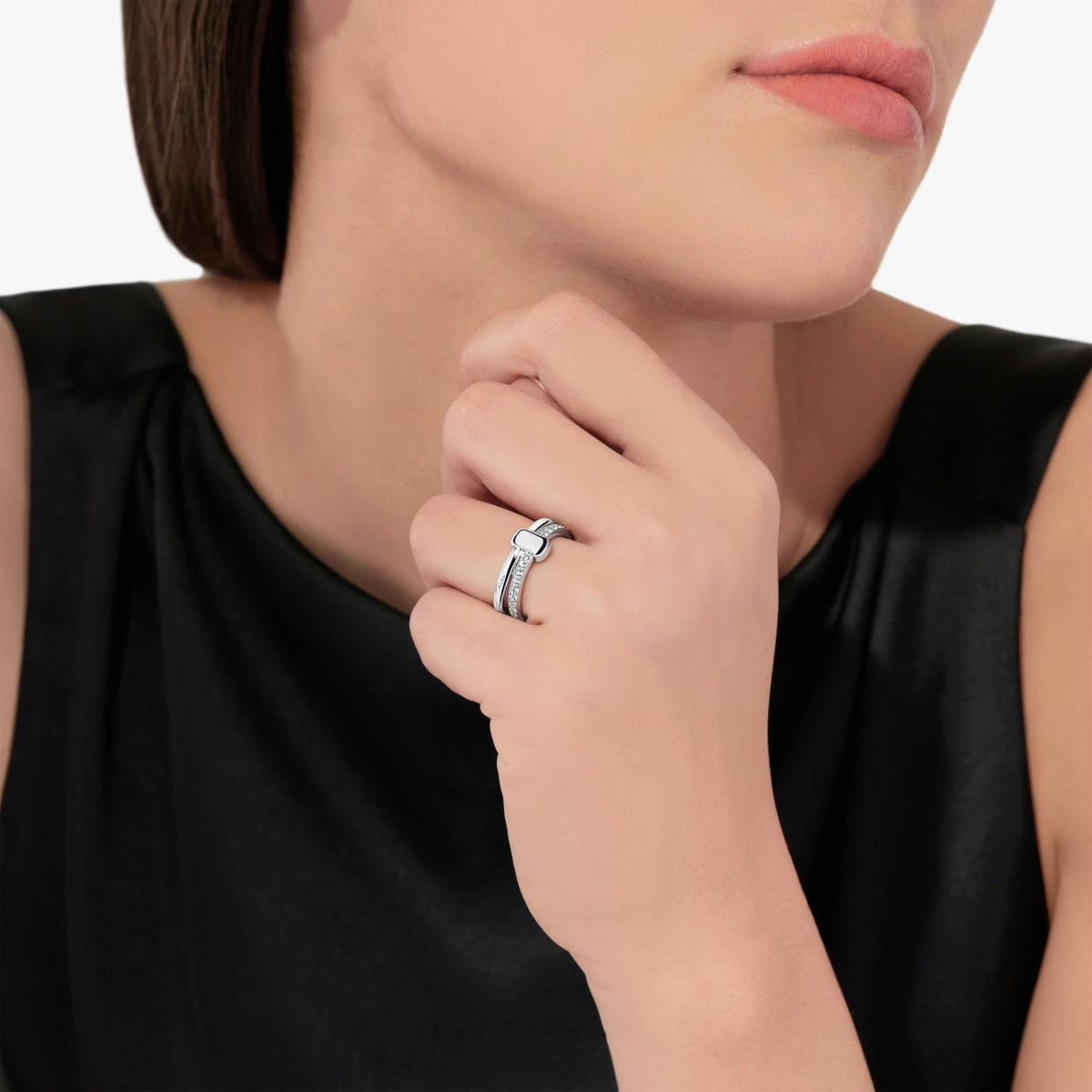 Pomellato Together 18ct White Gold & Diamond Ring - Aurum Jewels