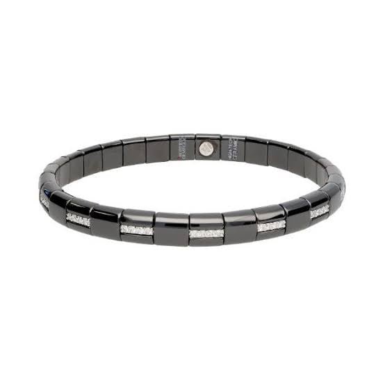 Roberto Demeglio Black Ceramic Bracelet with Diamonds - Aurum Jewels