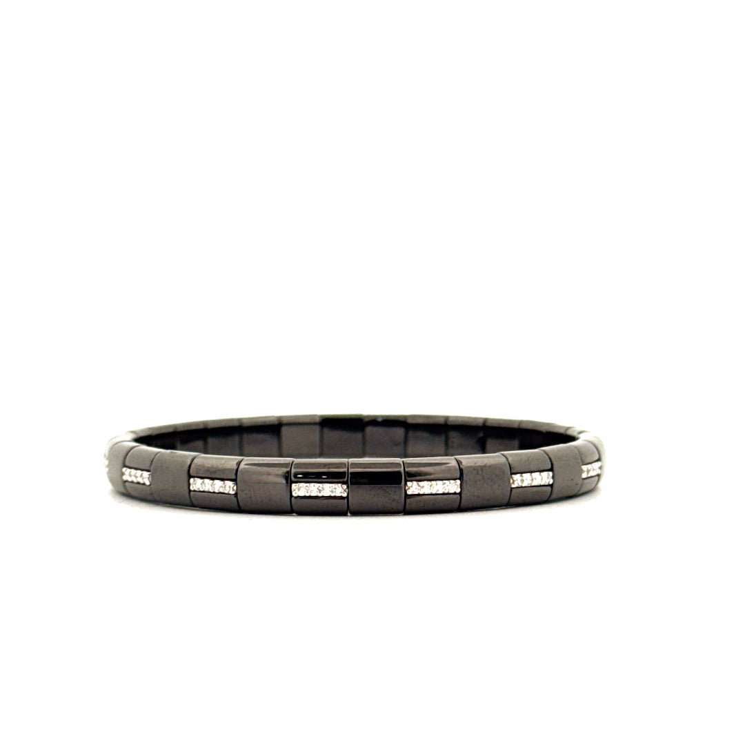 Roberto Demeglio Black Ceramic Bracelet with Diamonds - Aurum Jewels