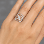 Rose & White Gold Diamond Cocktail Ring - Aurum Jewels