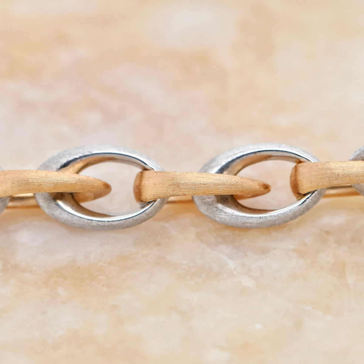 Rose & White Gold Link Bracelet - Aurum Jewels