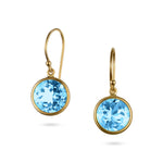 Sky Blue Topaz & Gold Drop Earrings - Aurum Jewels