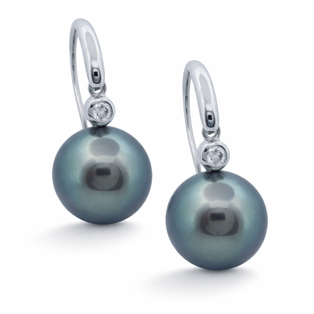 Tahitian Pearl & Diamond Articulated Drop Earrings - Aurum Jewels