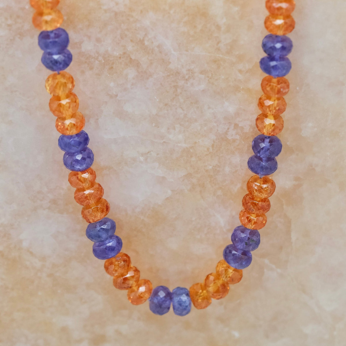 Tanzanite & Spessartite Garnet Necklace - Aurum Jewels