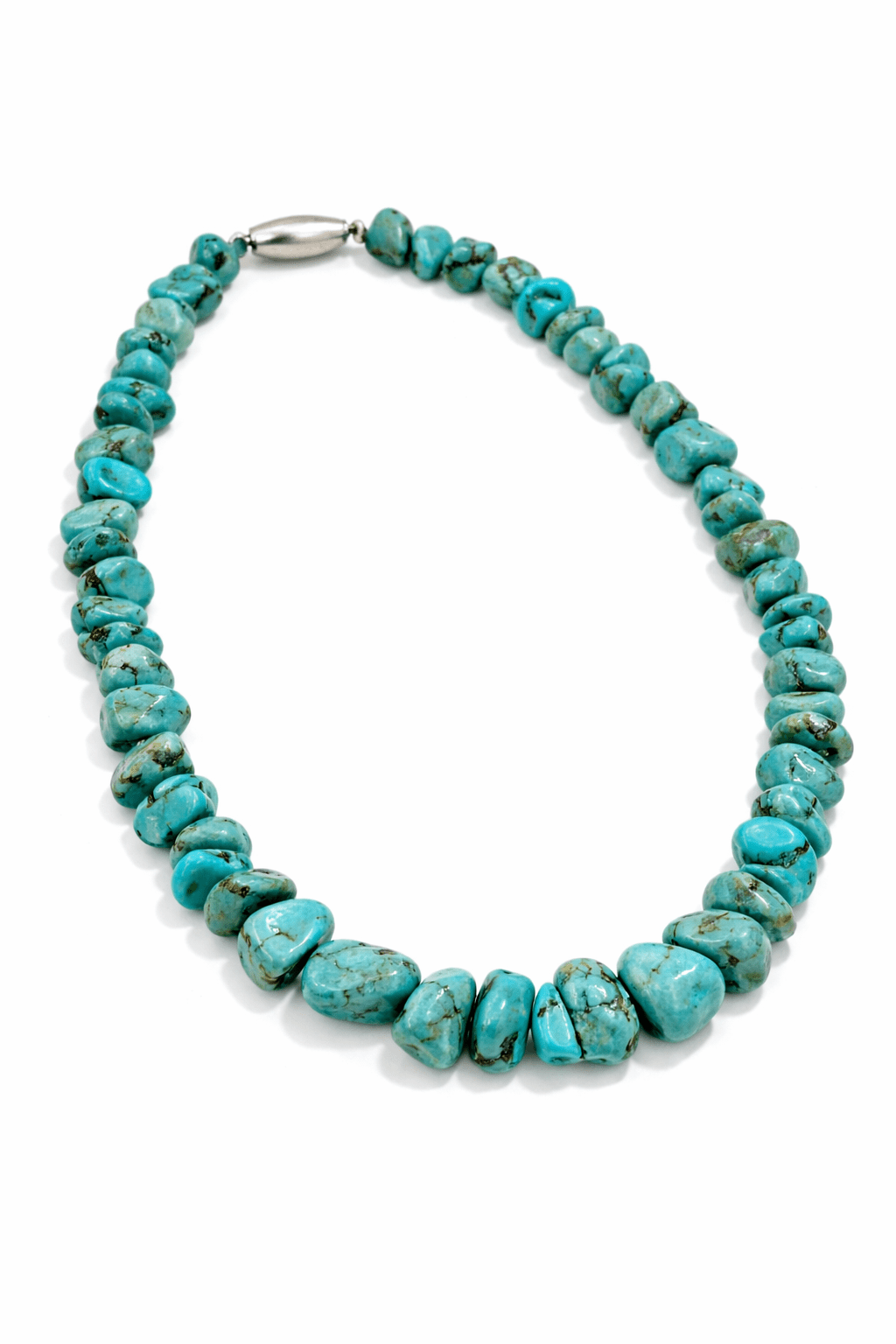 Turquoise Gemstone Bead Necklace 41cm - Aurum Jewels
