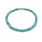 Turquoise Gemstone Bead Necklace 42cm - Aurum Jewels