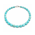 Turquoise Gemstone Bead Necklace 45cm 10.2mm - 12.9mm - Aurum Jewels