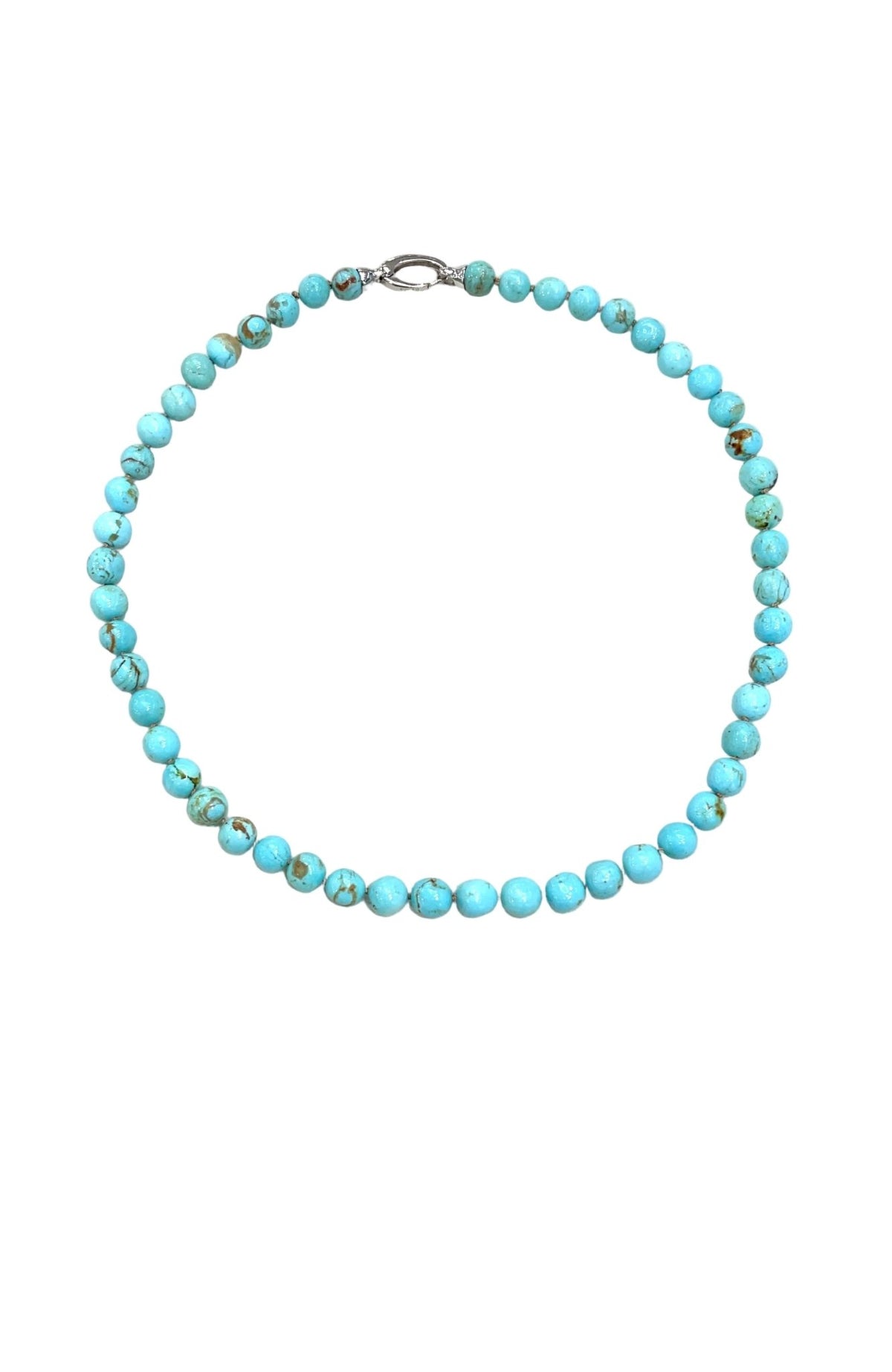 Turquoise Gemstone Bead Necklace 45cm 7.5mm - 8.8mm - Aurum Jewels