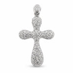 White Gold Pave Set Diamond Cross Pendant - Aurum Jewels