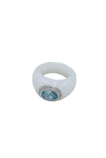 White Jade Diamond & Sky Blue Topaz Ring - Aurum Jewels