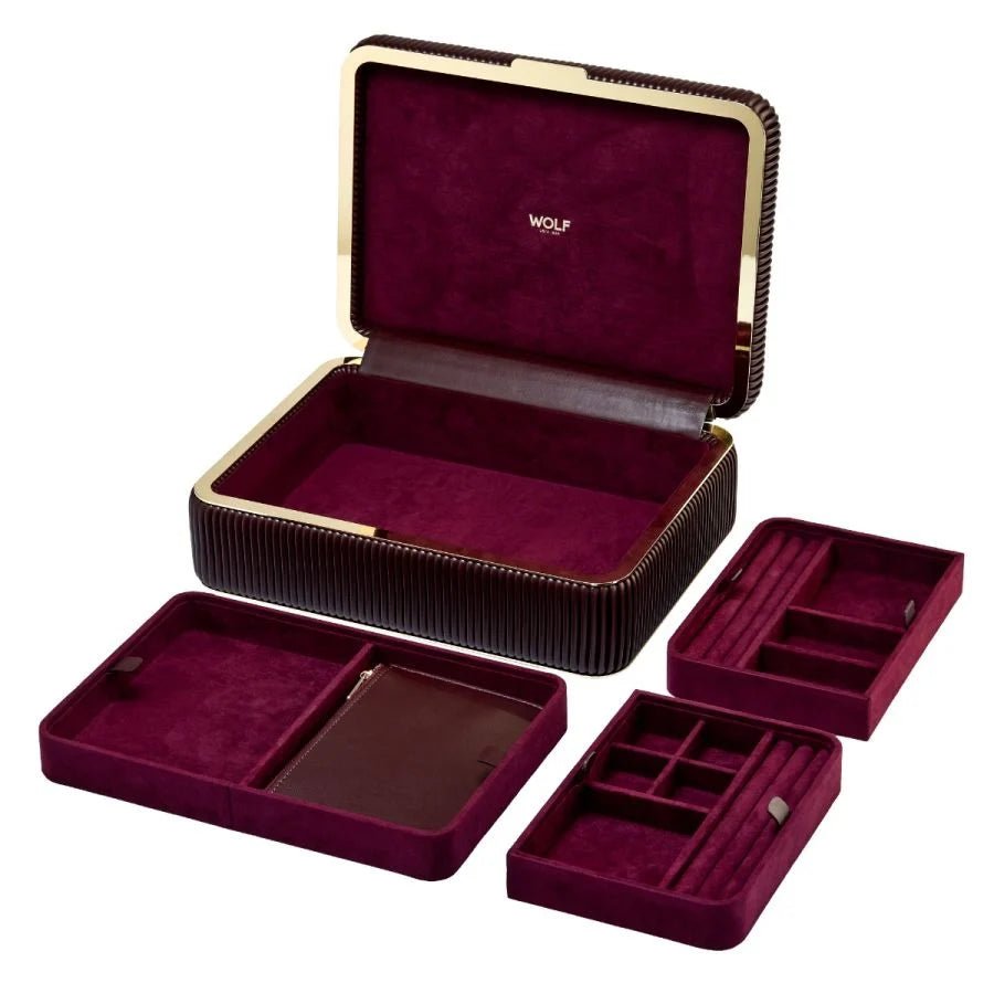 WOLF Bella Medium Jewellery Box Bordeaux - Aurum Jewels