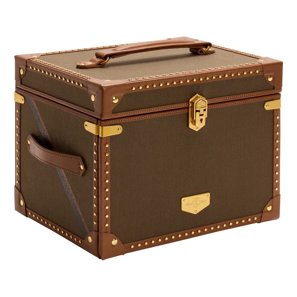 WOLF Ida Trunk Jewellery Box Khaki - Aurum Jewels