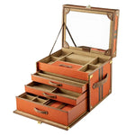 WOLF Ida Trunk Jewellery Box Orange - Aurum Jewels