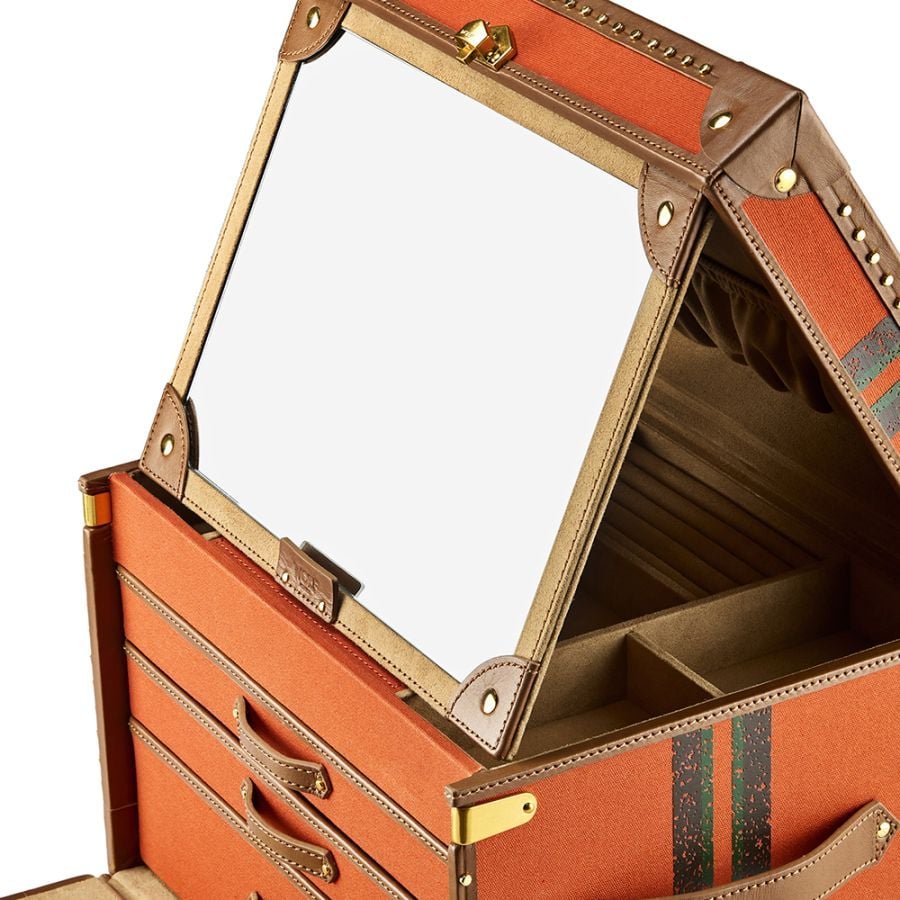 WOLF Ida Trunk Jewellery Box Orange - Aurum Jewels
