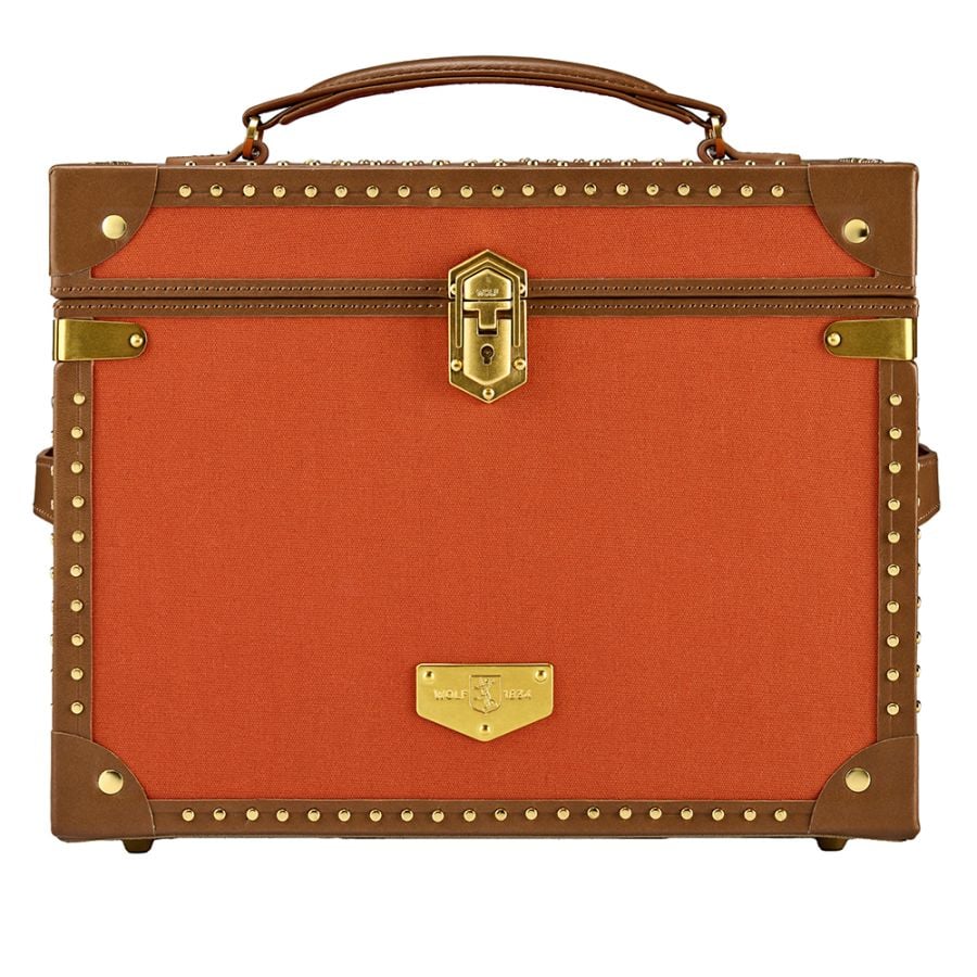 WOLF Ida Trunk Jewellery Box Orange - Aurum Jewels
