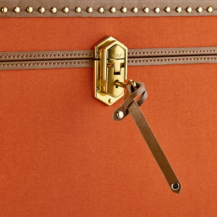 WOLF Ida Trunk Jewellery Box Orange - Aurum Jewels