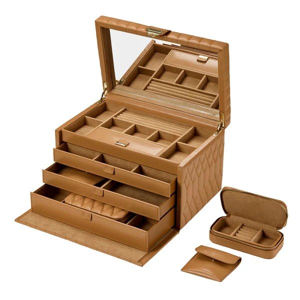 Wolf Lauren Large Jewellery Box Caramel - Aurum Jewels