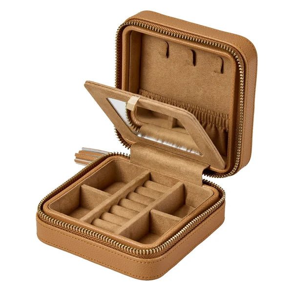 Wolf Lauren Zip Travel Case Caramel - Aurum Jewels