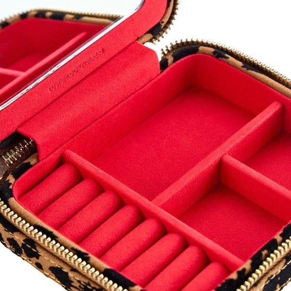 Wolf Savanna Leopard Print Jewellery Zip Case - Aurum Jewels