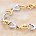 Yellow & White Gold Twisted Link Bracelet - Aurum Jewels