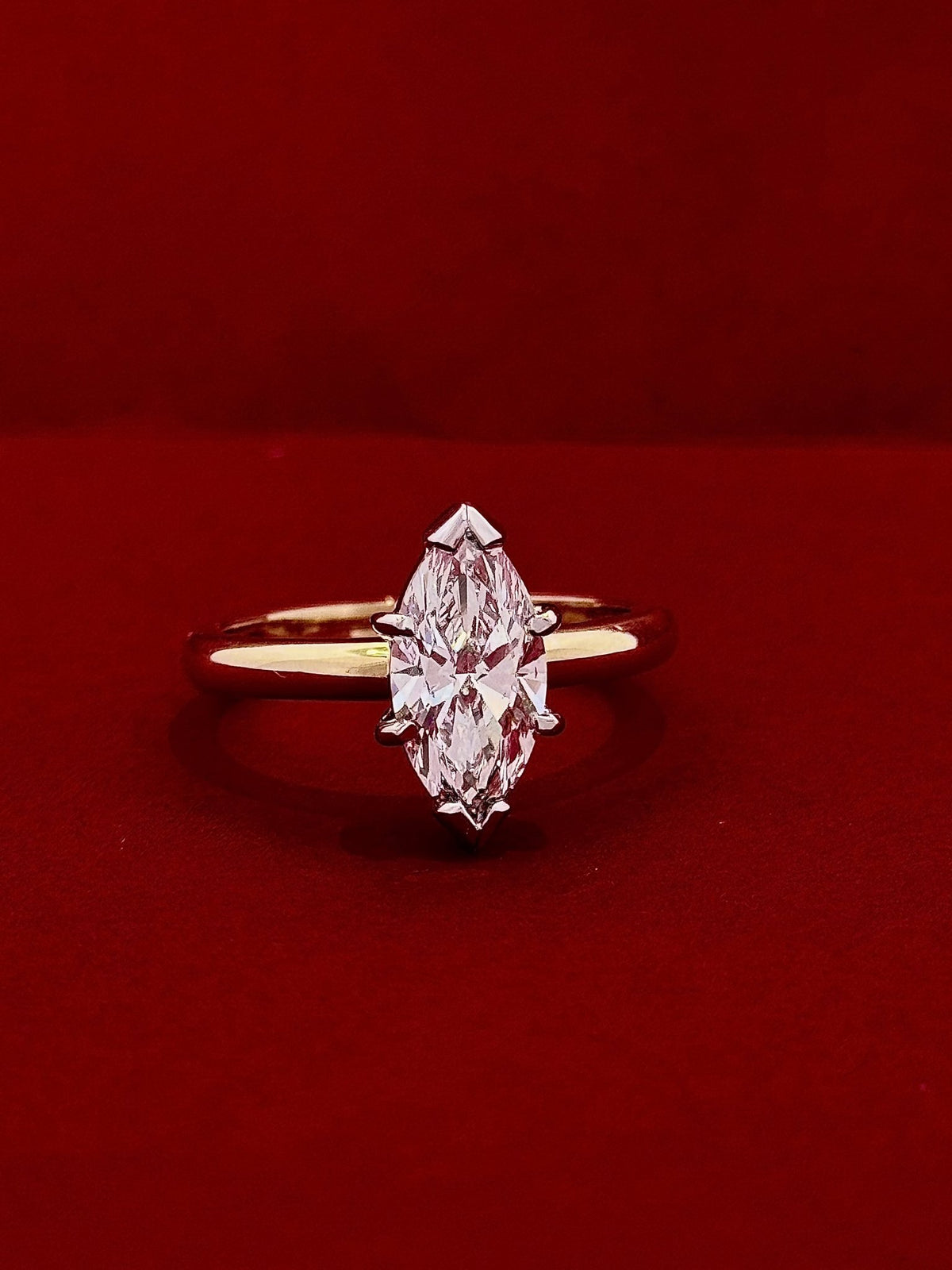 1.50ct Marquise Cut Diamond Engagement Ring - Aurum Jewels